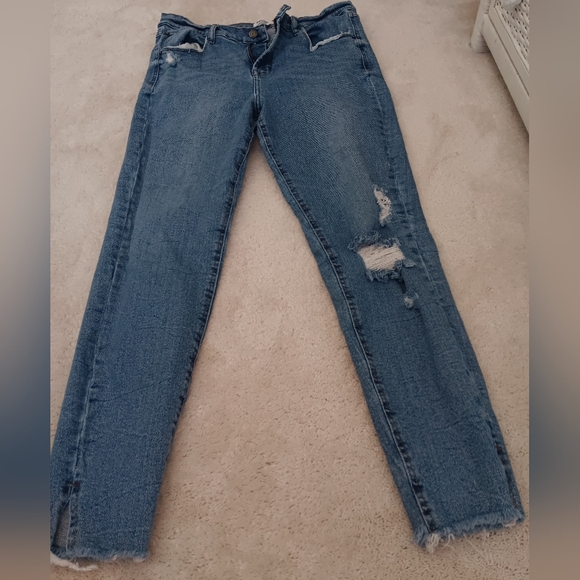 Kensie~Ultimate High Rise Skinny Distressed Denim Jeans - Picture 14 of 14